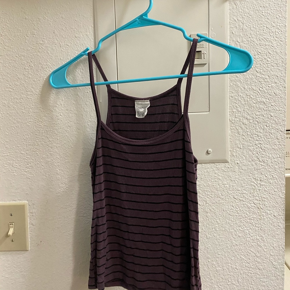 Purple tank with Black Stripes Tank